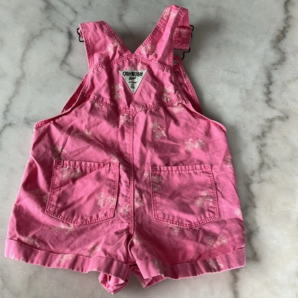 Oshkosh B'gosh Baby Girl Pink Bicycle Overalls Zutano Owls Hat Bundle 18 Months
